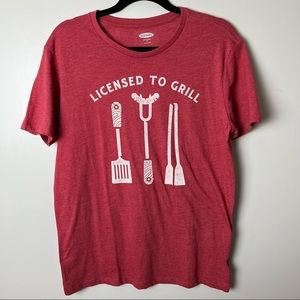 Old Navy Licensed To Grill Red T-Shirt Medium NWT